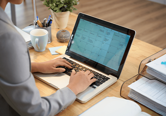 Calendar dashboard with booking, reminders, and appointment analytics.